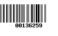 Código de Barras 00136259