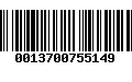 Código de Barras 0013700755149