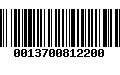 Código de Barras 0013700812200