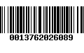 Código de Barras 0013762026089