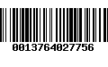 Código de Barras 0013764027756