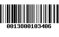 Código de Barras 0013800103406