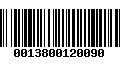 Código de Barras 0013800120090