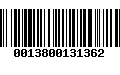 Código de Barras 0013800131362