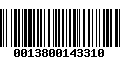 Código de Barras 0013800143310