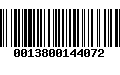 Código de Barras 0013800144072