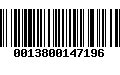 Código de Barras 0013800147196