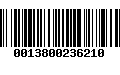 Código de Barras 0013800236210