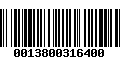 Código de Barras 0013800316400