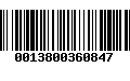 Código de Barras 0013800360847