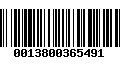 Código de Barras 0013800365491