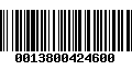 Código de Barras 0013800424600