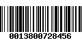 Código de Barras 0013800728456