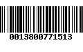 Código de Barras 0013800771513