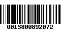 Código de Barras 0013800892072