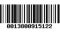 Código de Barras 0013800915122