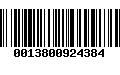 Código de Barras 0013800924384