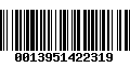Código de Barras 0013951422319