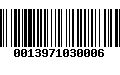 Código de Barras 0013971030006