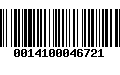 Código de Barras 0014100046721