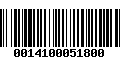 Código de Barras 0014100051800