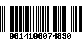 Código de Barras 0014100074830