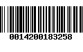 Código de Barras 0014200183258