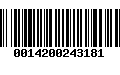 Código de Barras 0014200243181