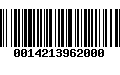 Código de Barras 0014213962000