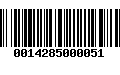 Código de Barras 0014285000051