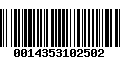 Código de Barras 0014353102502