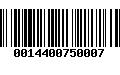 Código de Barras 0014400750007