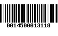 Código de Barras 0014500013118