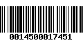 Código de Barras 0014500017451