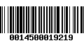 Código de Barras 0014500019219