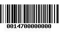 Código de Barras 0014700000000