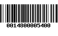 Código de Barras 0014800005400