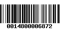 Código de Barras 0014800006872