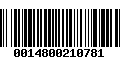 Código de Barras 0014800210781