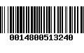 Código de Barras 0014800513240