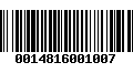 Código de Barras 0014816001007