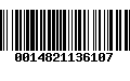 Código de Barras 0014821136107