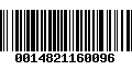 Código de Barras 0014821160096