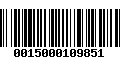 Código de Barras 0015000109851