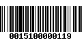 Código de Barras 0015100000119