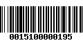 Código de Barras 0015100000195