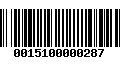 Código de Barras 0015100000287