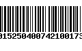 Código de Barras 00152504007421001736