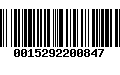 Código de Barras 0015292200847