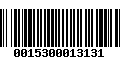 Código de Barras 0015300013131